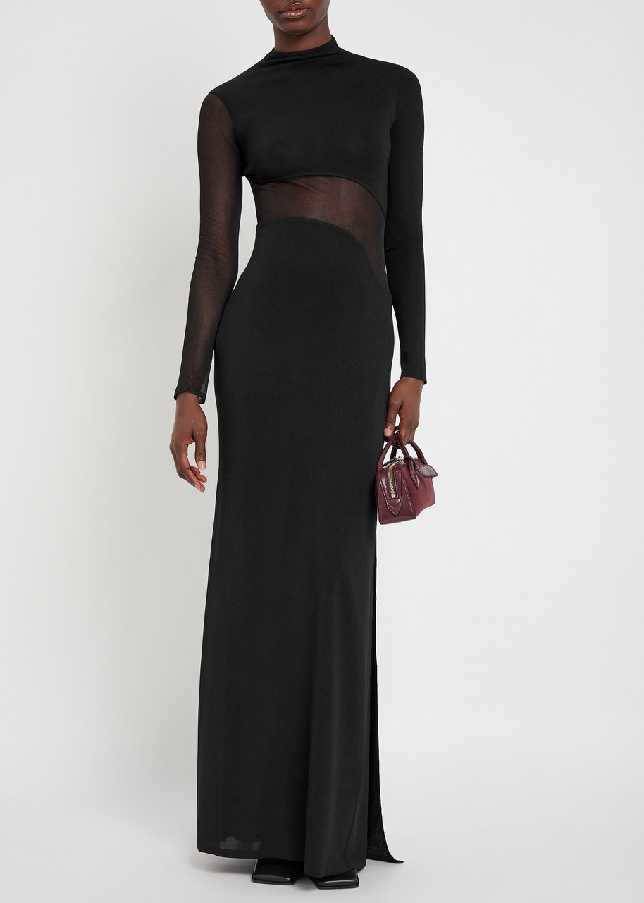 Alaïa Panelled Mesh Maxi Dress - 4