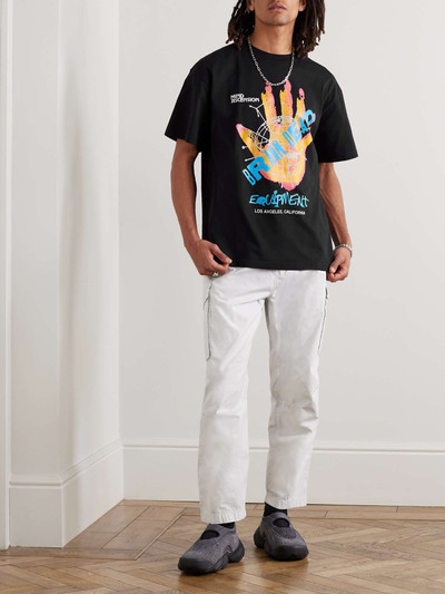 BRAIN DEAD Equiptment Mind Hand Printed Cotton-Jersey T-Shirt outlook