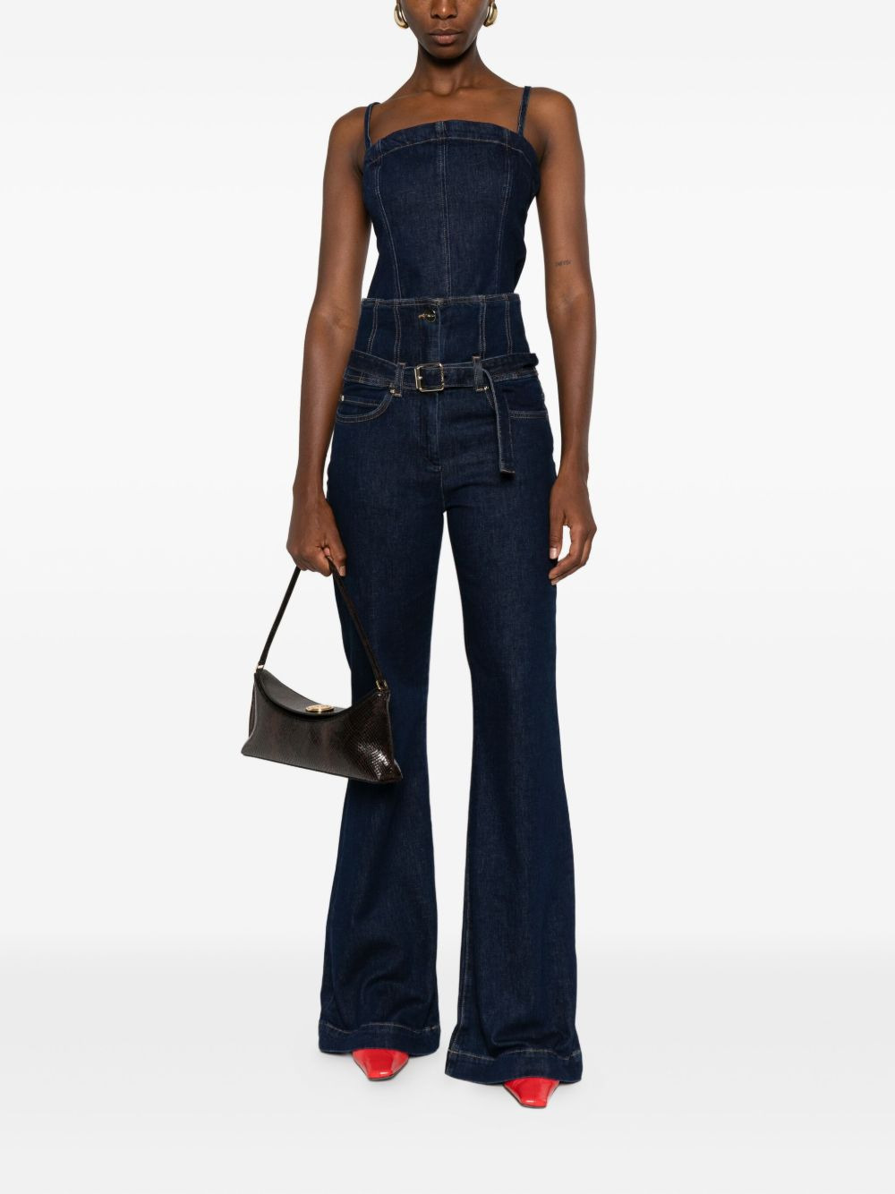 high-waisted belted jeans - 2