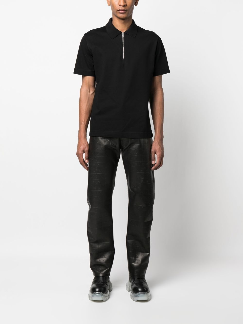 half-zip cotton polo top - 2