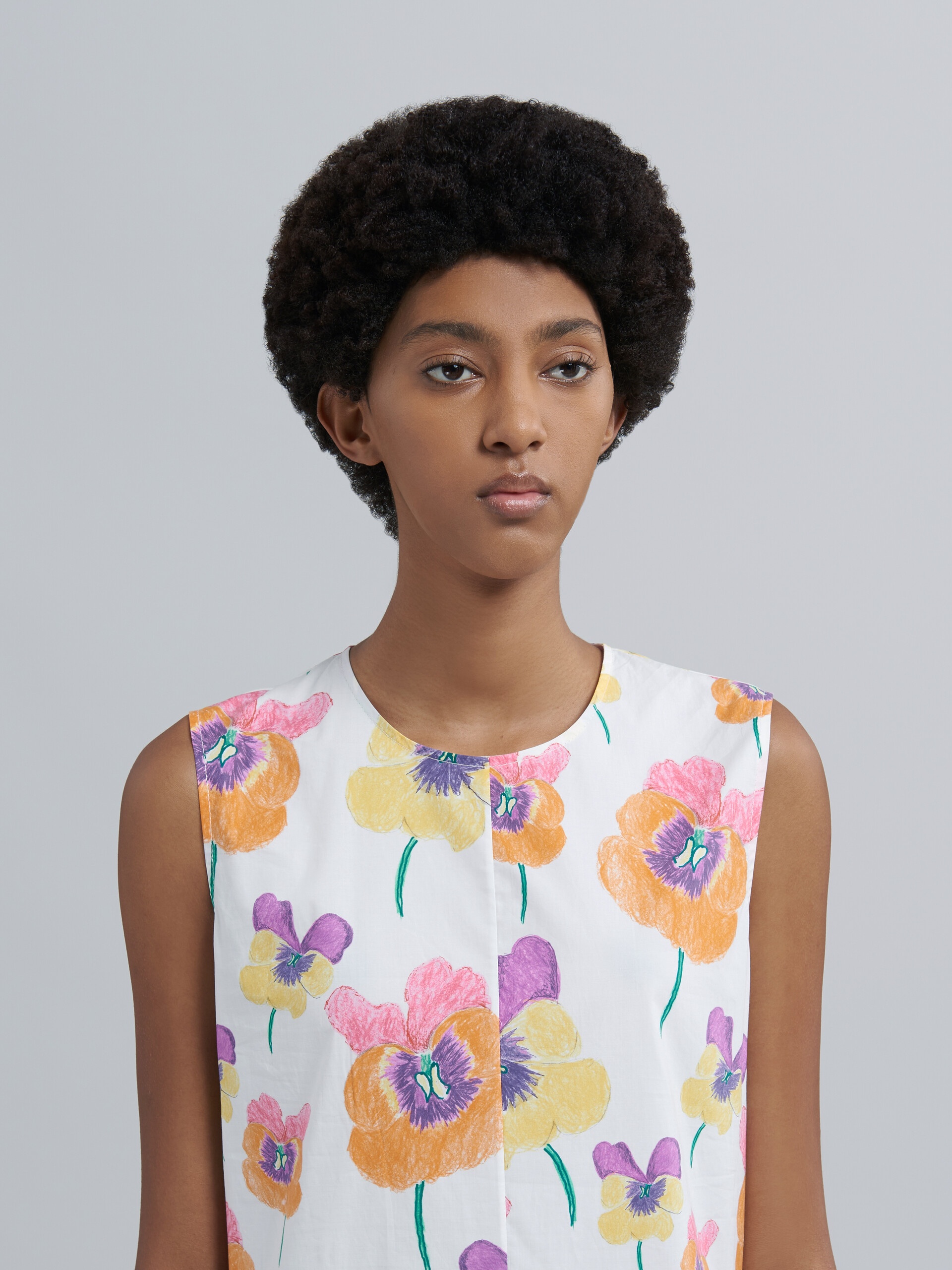 PANSIES PRINT POPLIN DRESS - 4