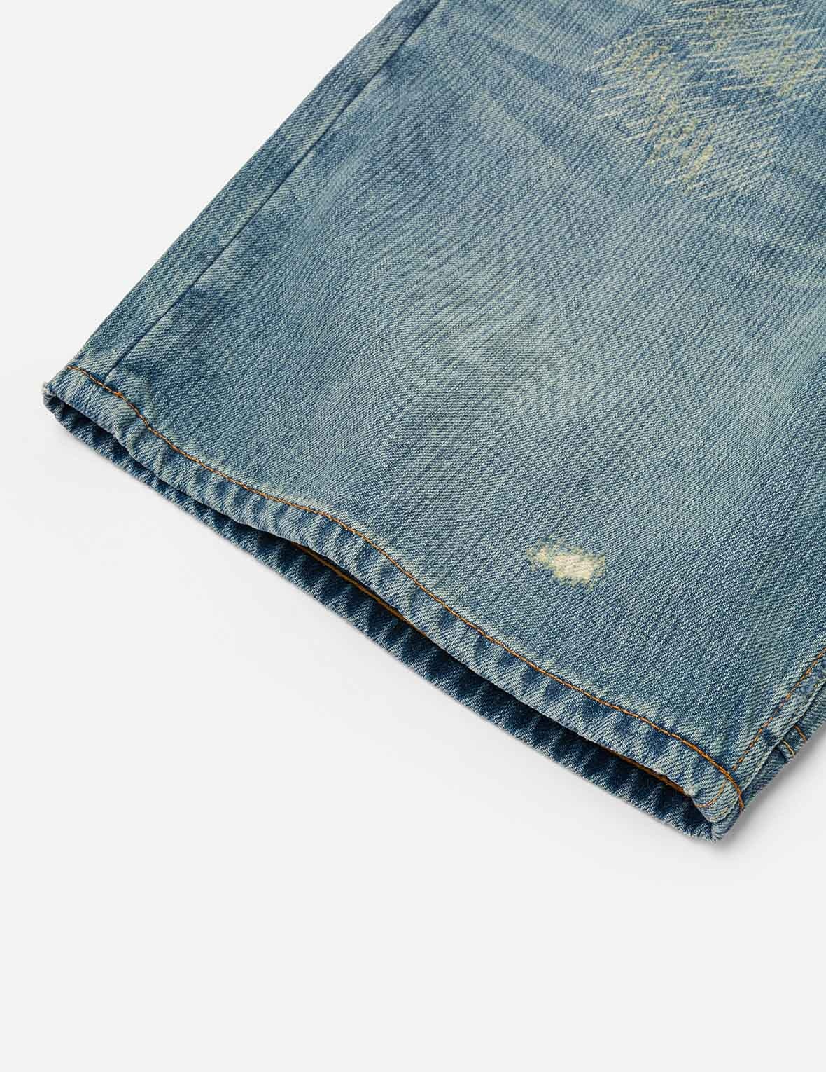 Seagull Print Regular Fit Denim Shorts - 11