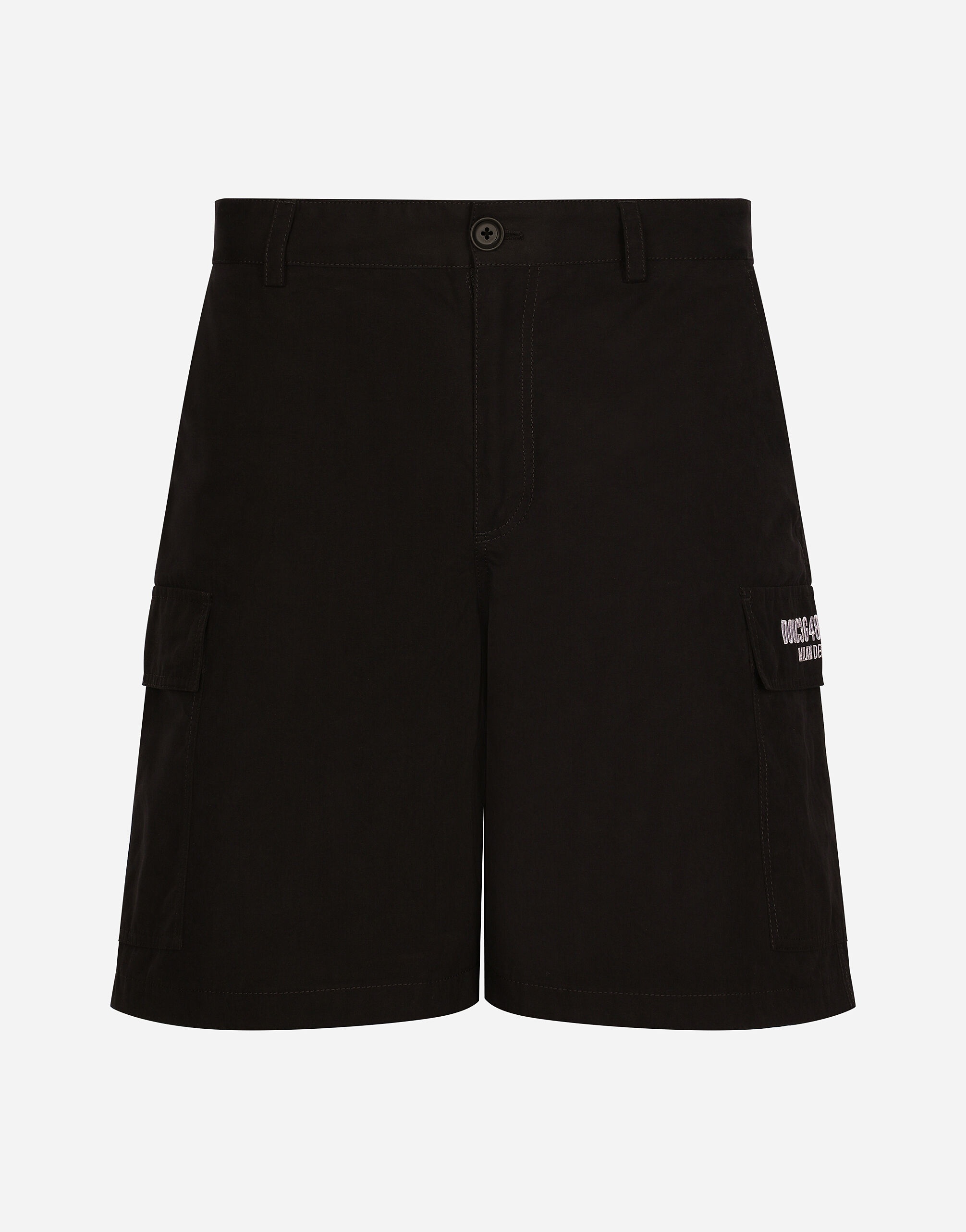 Cotton faille cargo shorts with DGVIB3 patch - 1