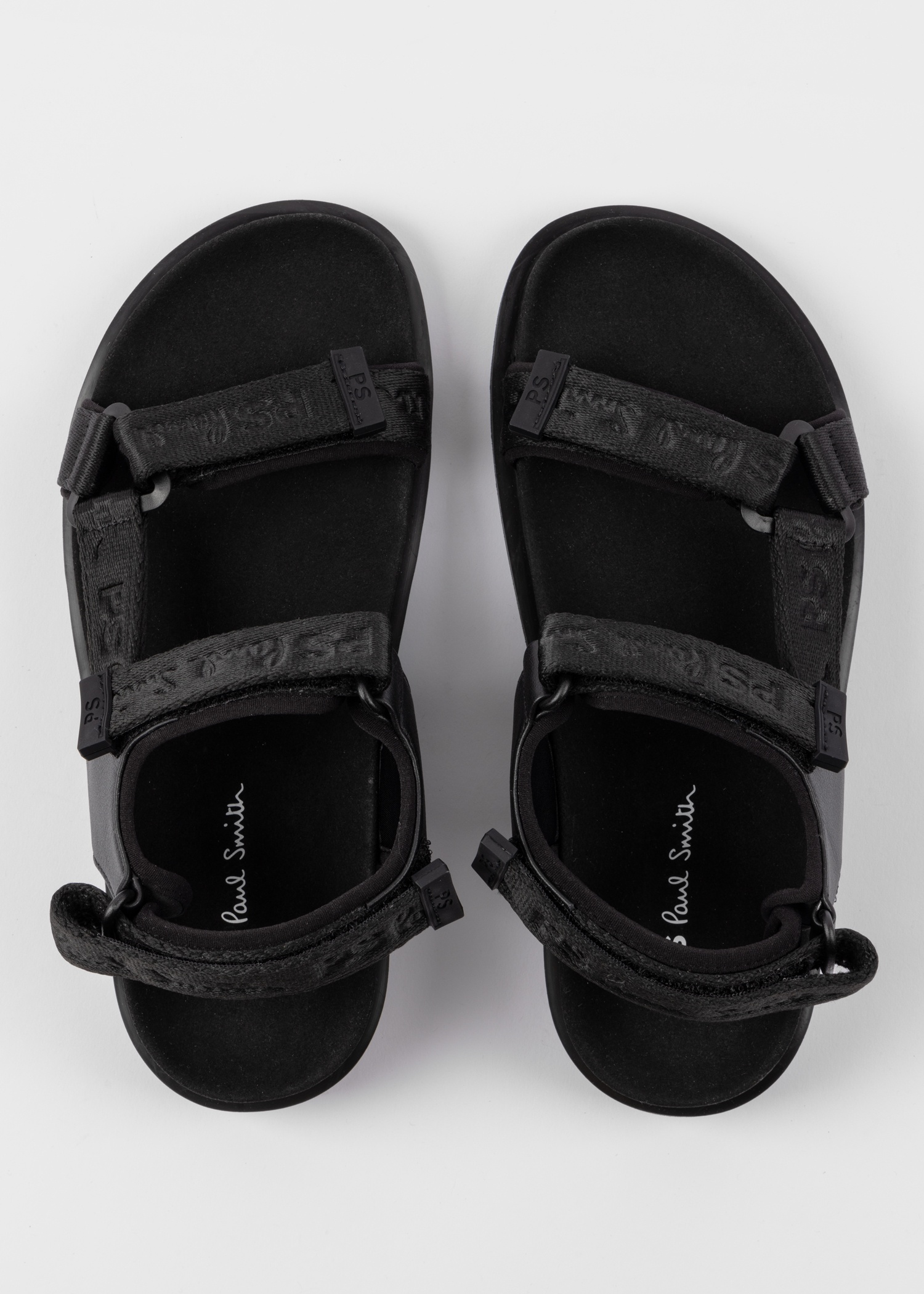 Black 'Dorado' Tape Sandals - 3