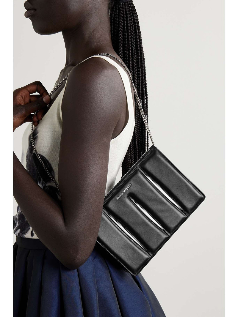 Alexander McQueen The Slash cutout two-tone leather shoulder bag outlook