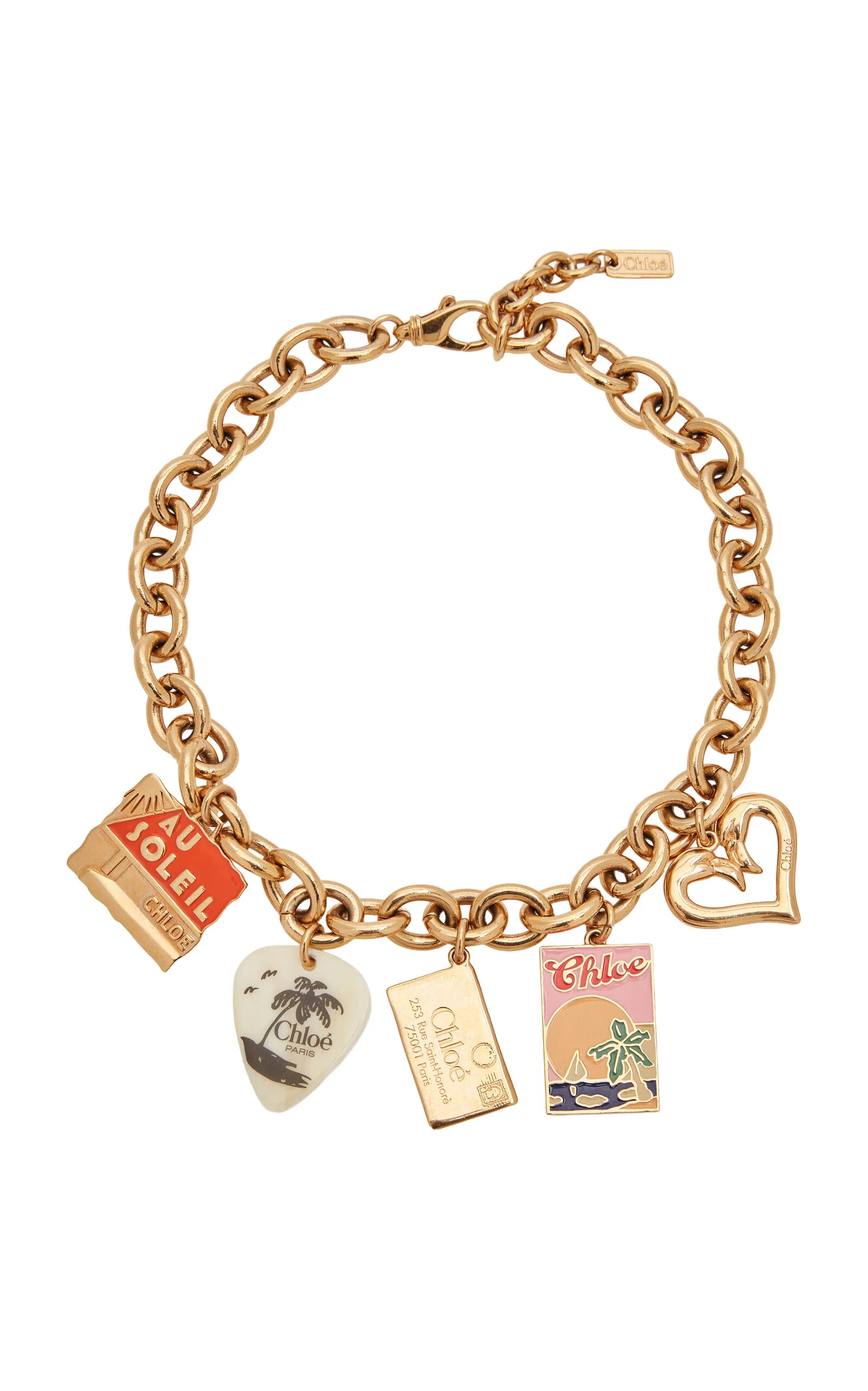 Gold-Tone Chunky Charm Necklace gold - 1