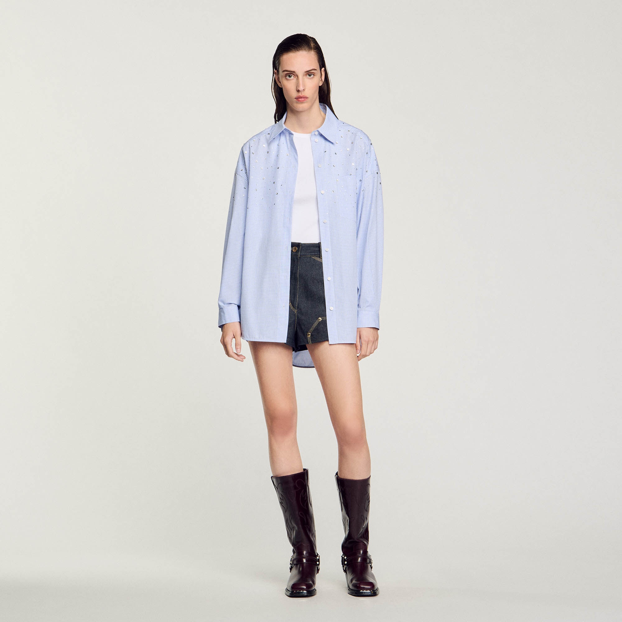 STUDDED CHECK SHIRT - 3