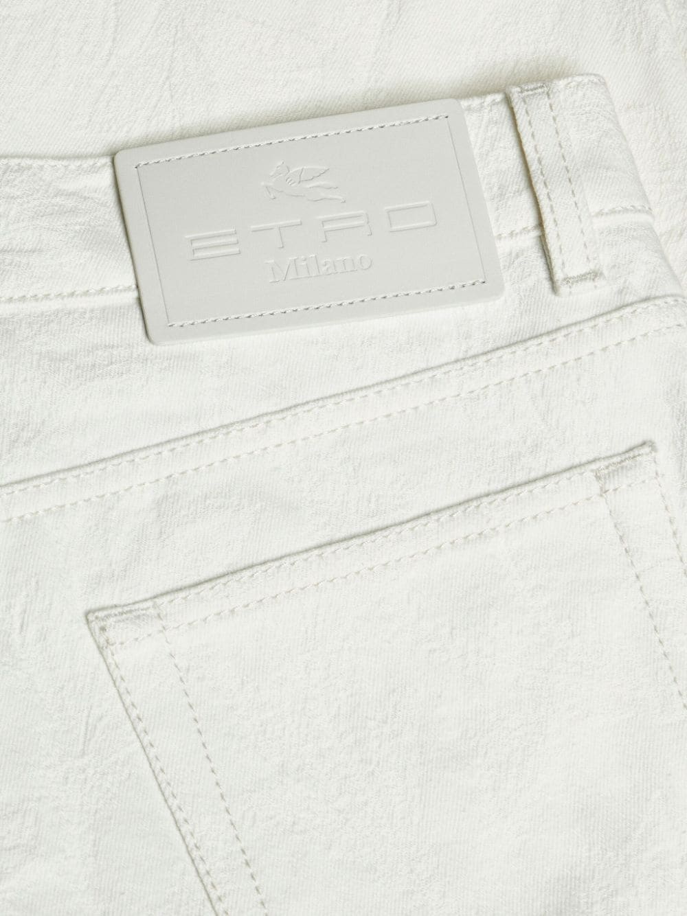 slim-cut jacquard jeans - 6
