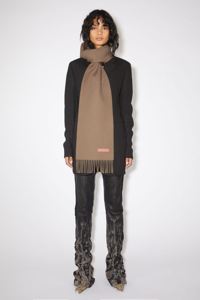 Acne Studios Wool scarf pink label - Narrow - Warm beige outlook