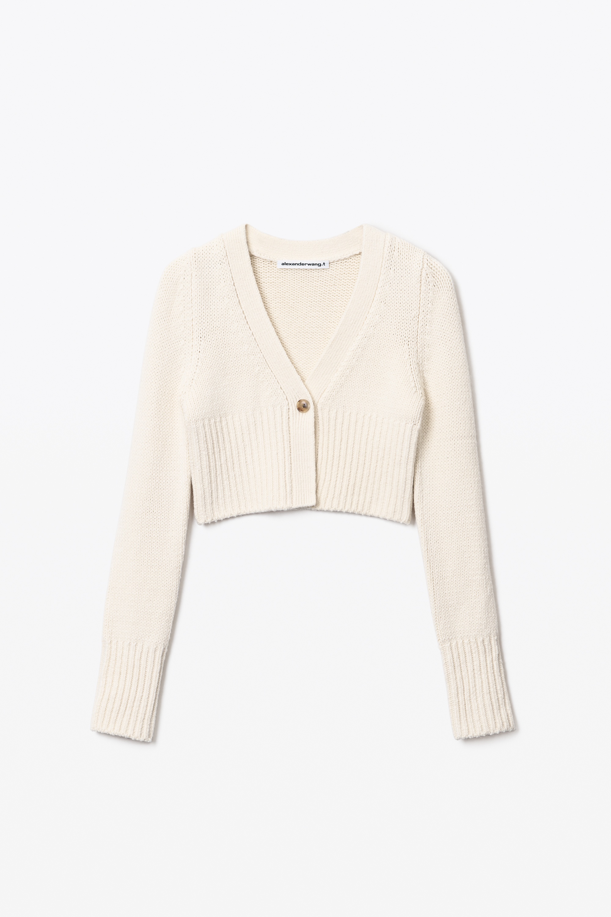 LONG-SLEEVE CARDIGAN IN COTTON KNIT - 1