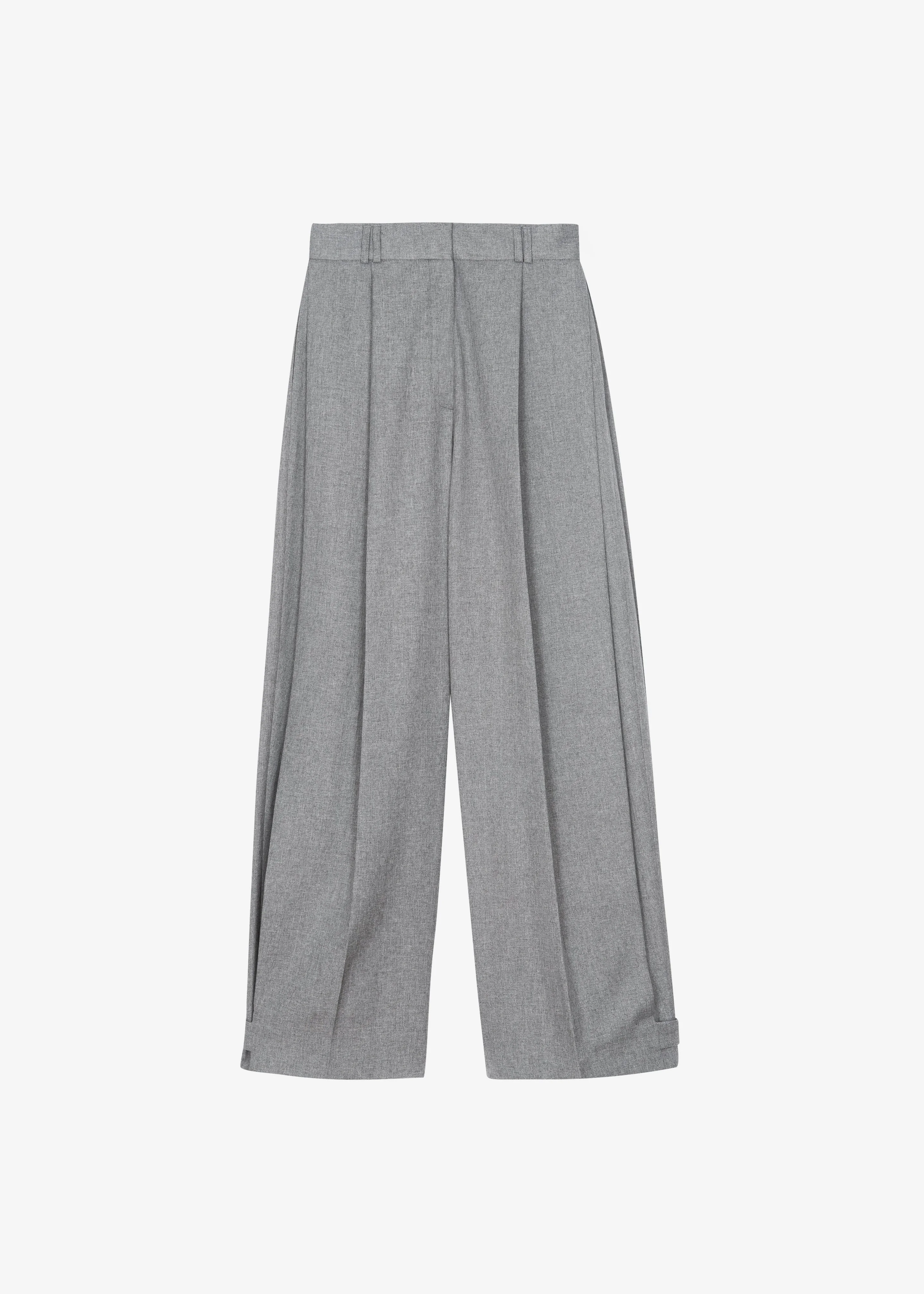 Vallsta Tailored Trousers - Grey Melange - 1
