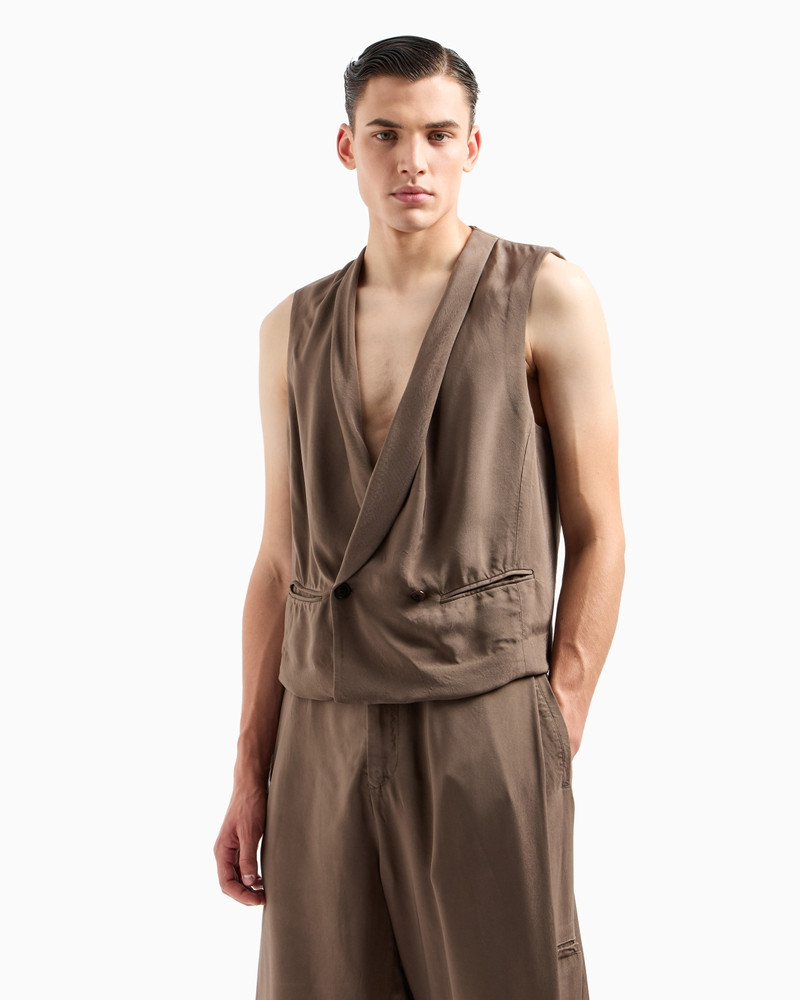 GIORGIO ARMANI DOUBLE-BREASTED VISCOSE WAISTCOAT outlook