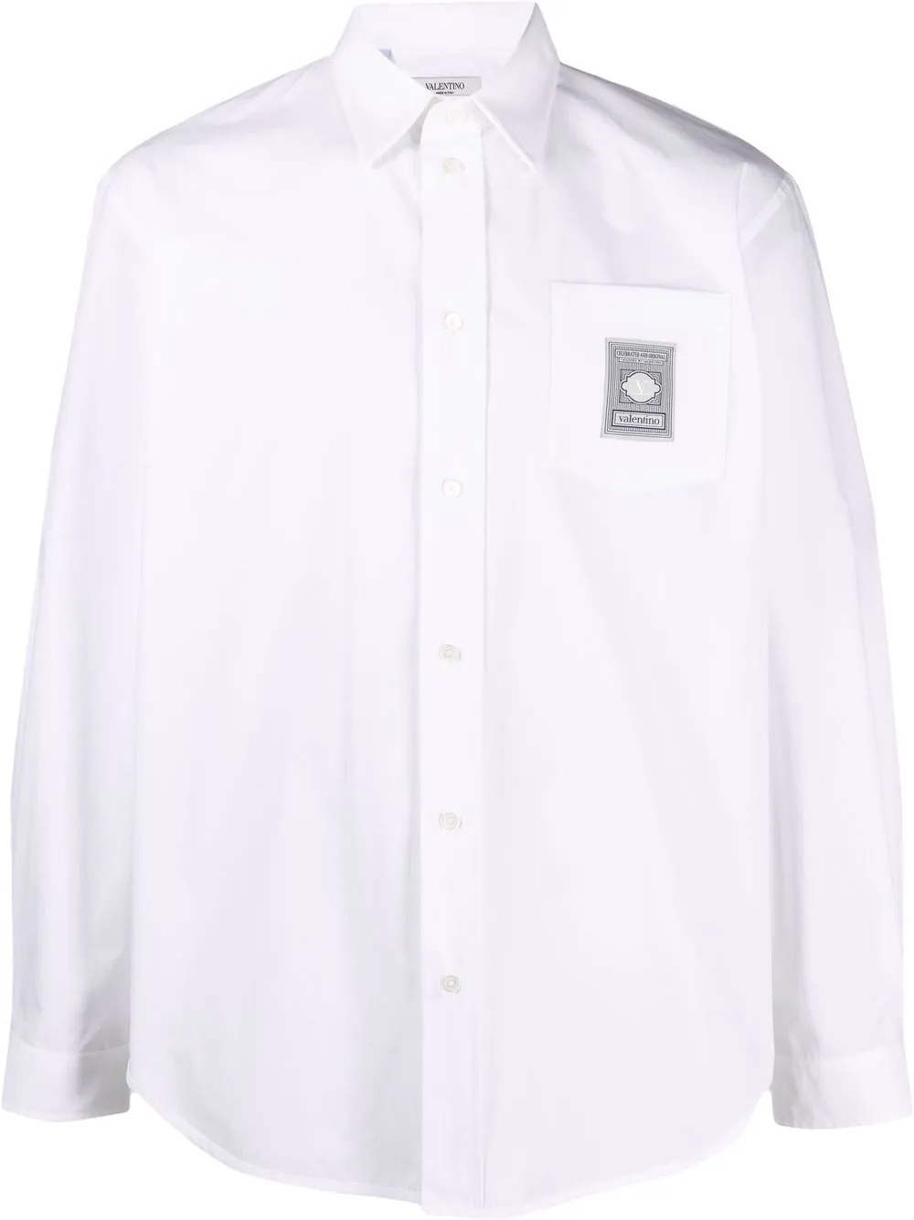 logo appliqué cotton shirt - 1