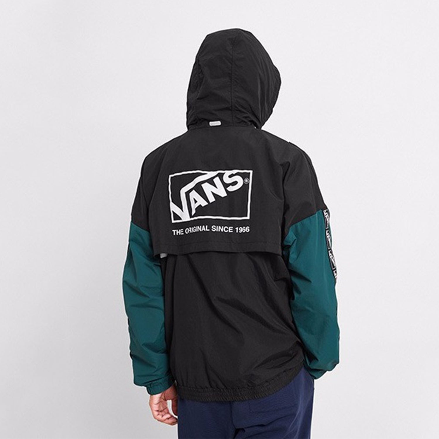 Vans Sports Hooded Jacket Couple Style Black Green Black-Green VN0A4MLABLK - 4