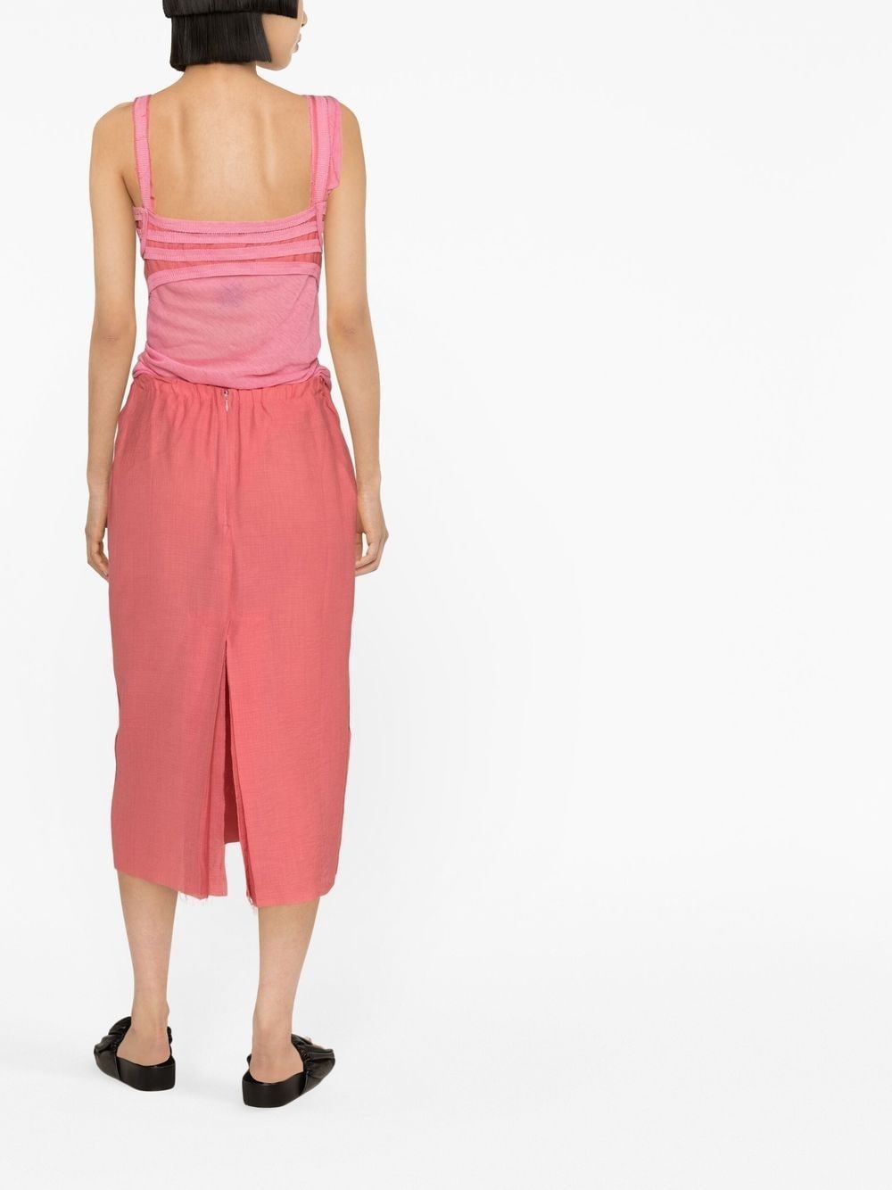tape-detail sleeveless midi dress - 4