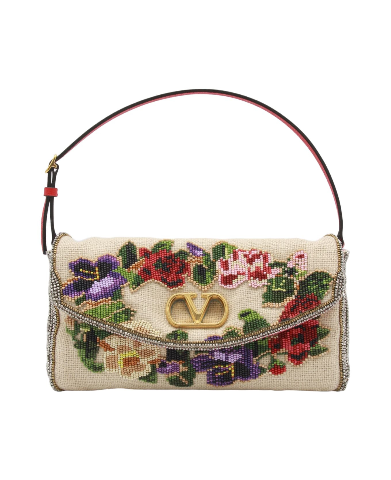 White Small Vain Soft Shoulder Bag - 1