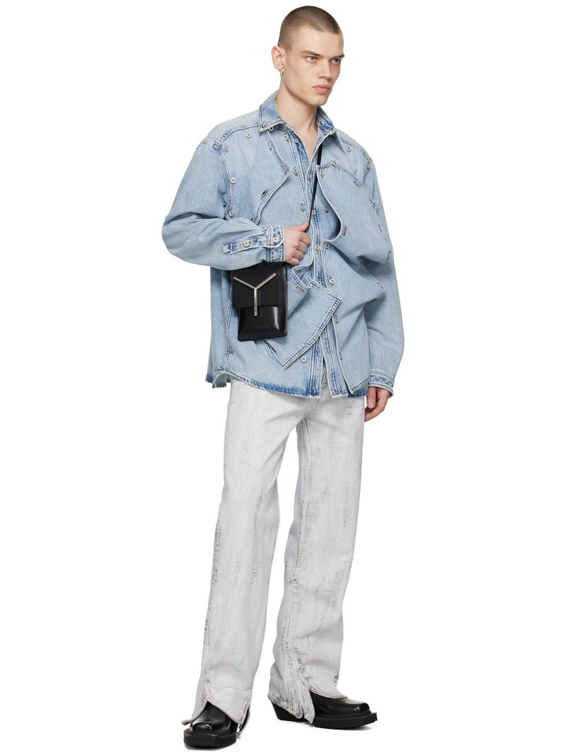 Blue Classic Button Panel Denim Shirt 5