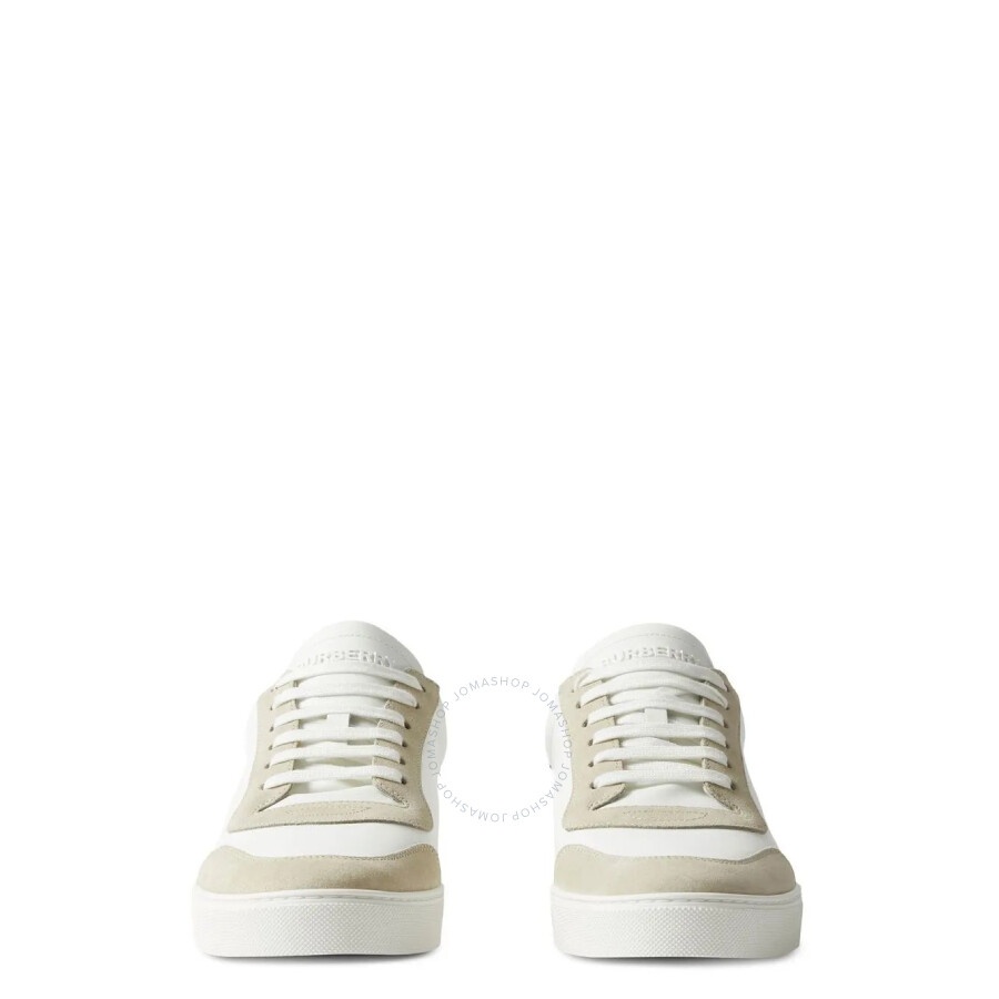 Burberry Check Print Lace-Up Leather Sneakers - 2