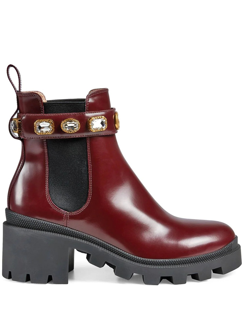 crystal-embellished ankle boots - 1