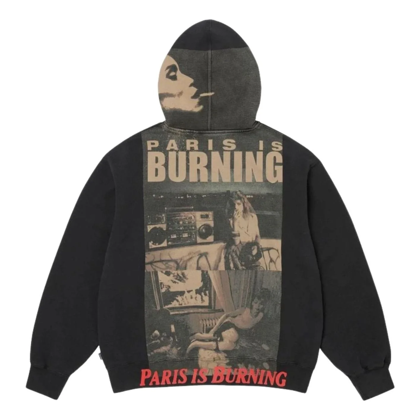 Supreme SS26 Paris Is Burning Zip Up Hooded Sweatshirt 'Black' SUP-SS26-345-BLK - 1