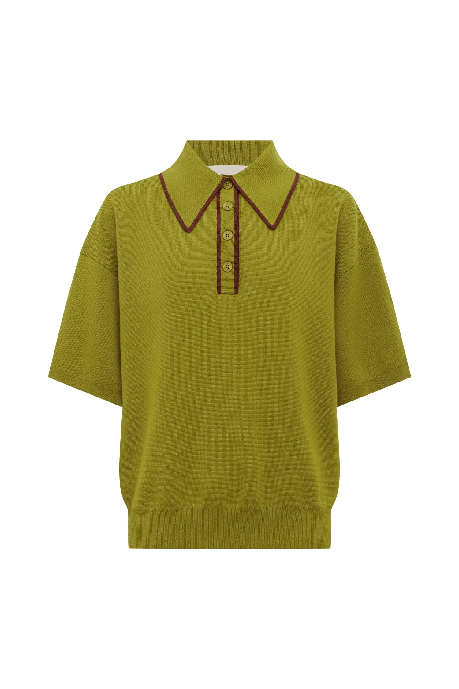 Valentina Olive Knit Polo - 1