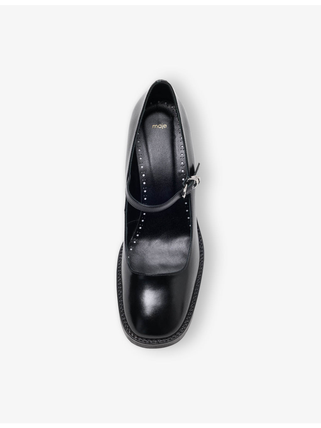 Heeled Leather Mary-Jane Pumps - 3