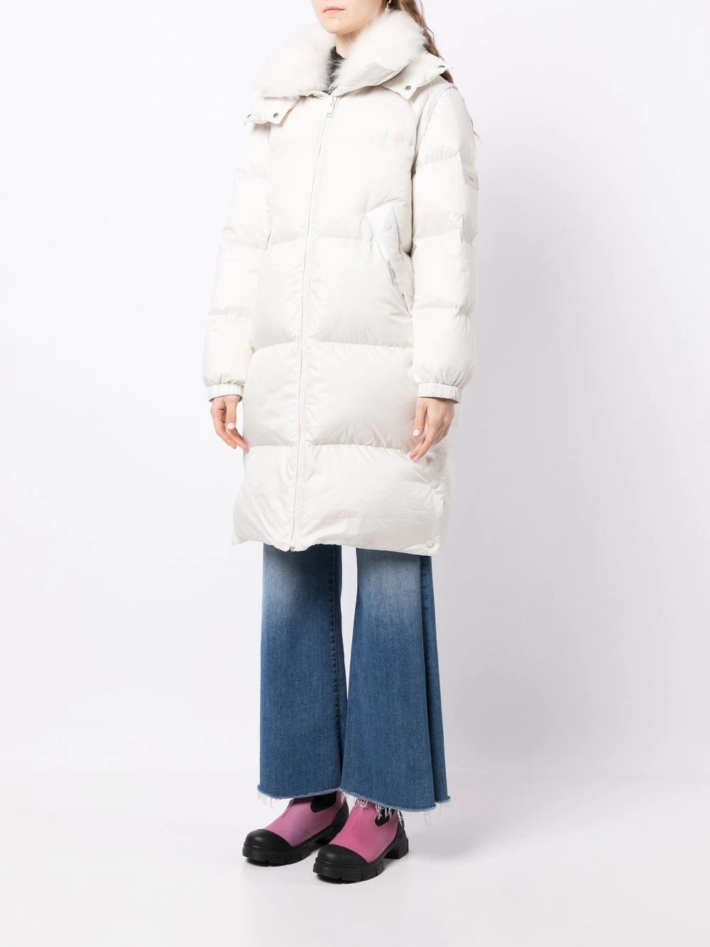 padded-design zipped coat - 3