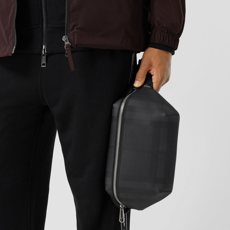 Medium London Check and Leather Bum Bag 4