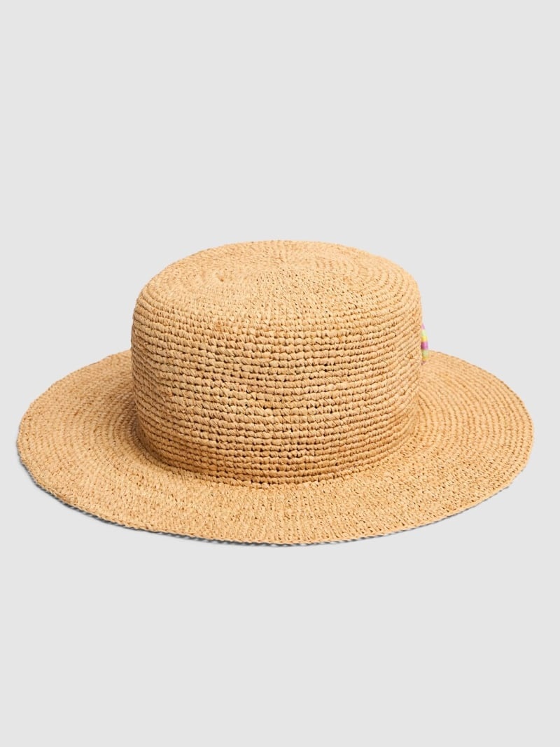 Monogram embellished raffia hat - 5