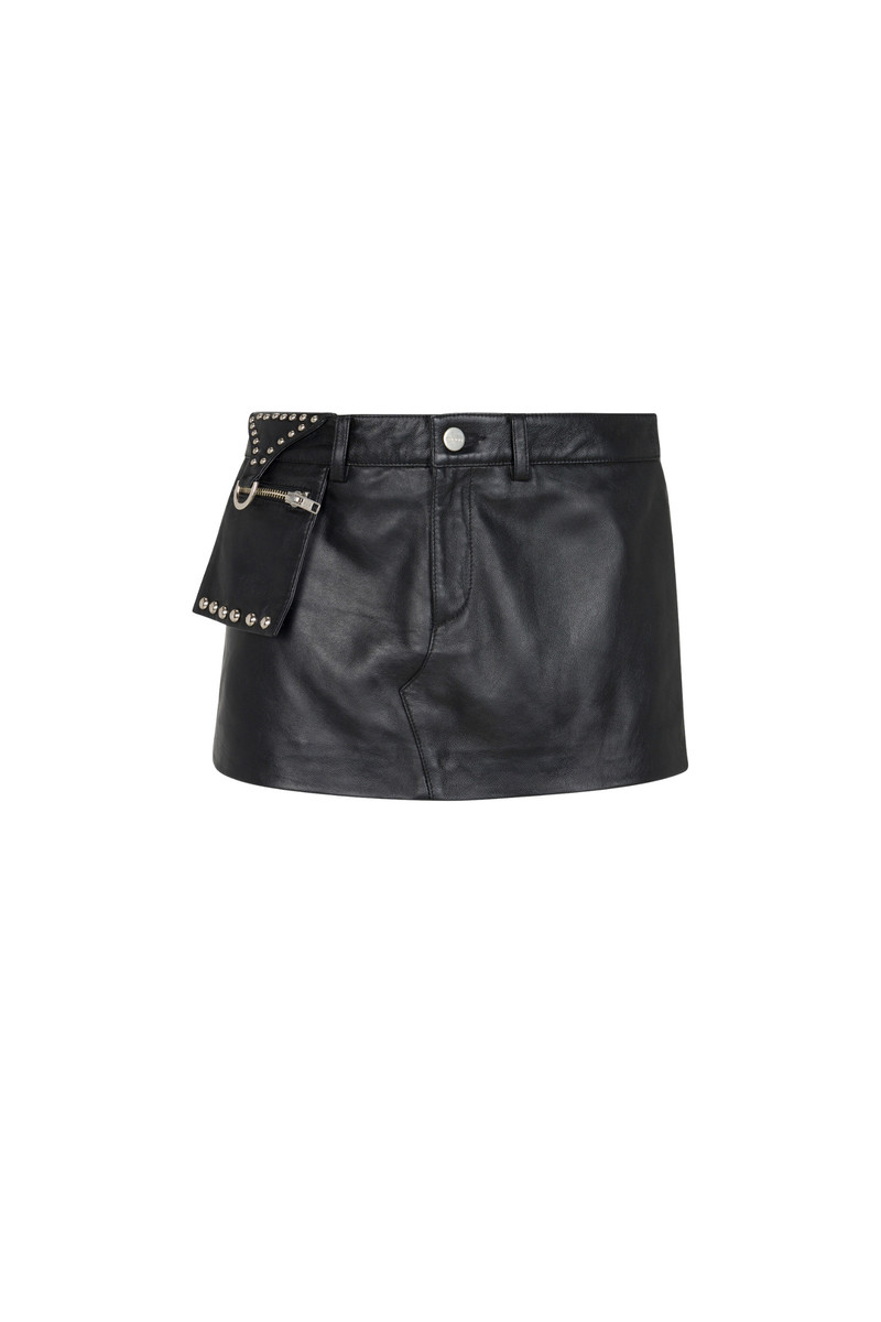 MAC MINI SKIRT - BLACK LEATHER - 1