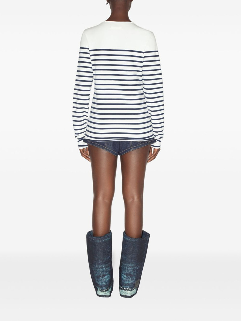 Jean Paul Gaultier striped heart-detail long-sleeved T-shirt outlook