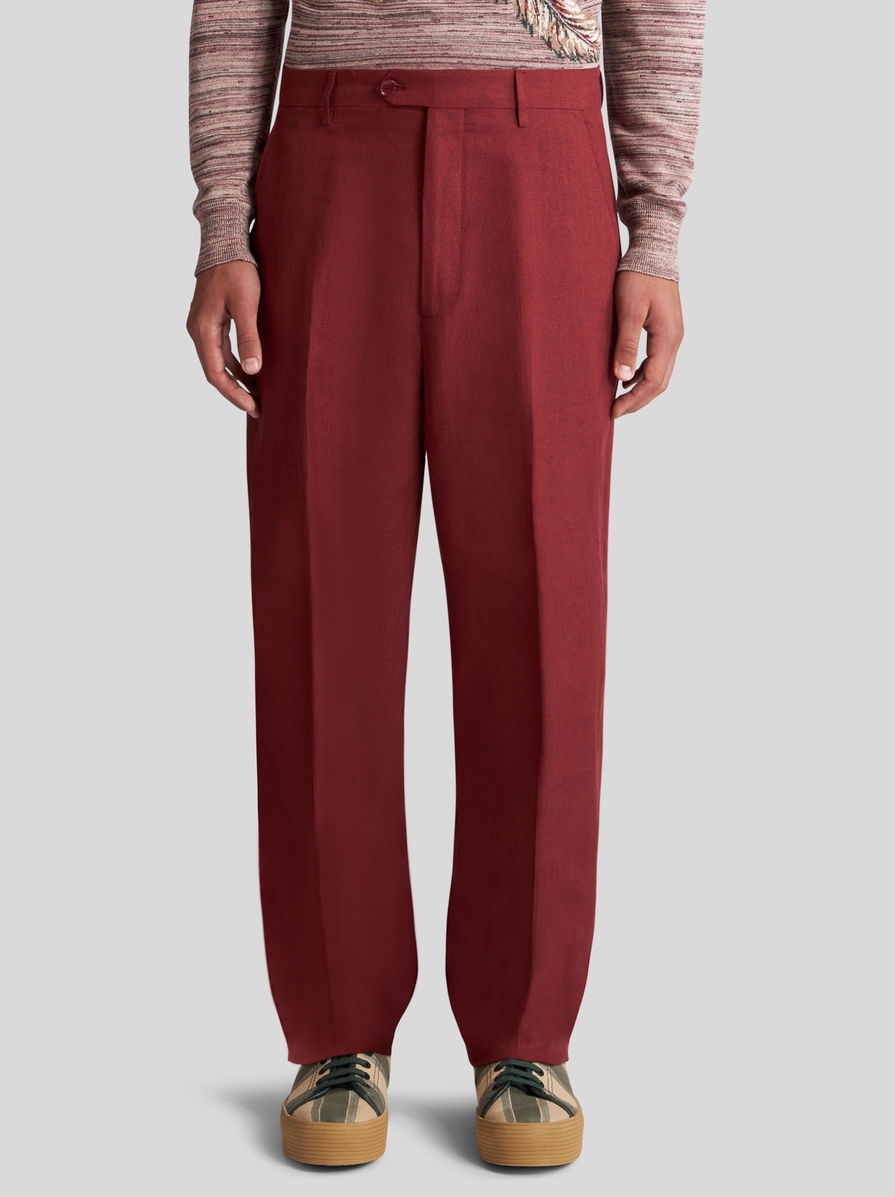 LINEN AND COTTON TROUSERS - 2