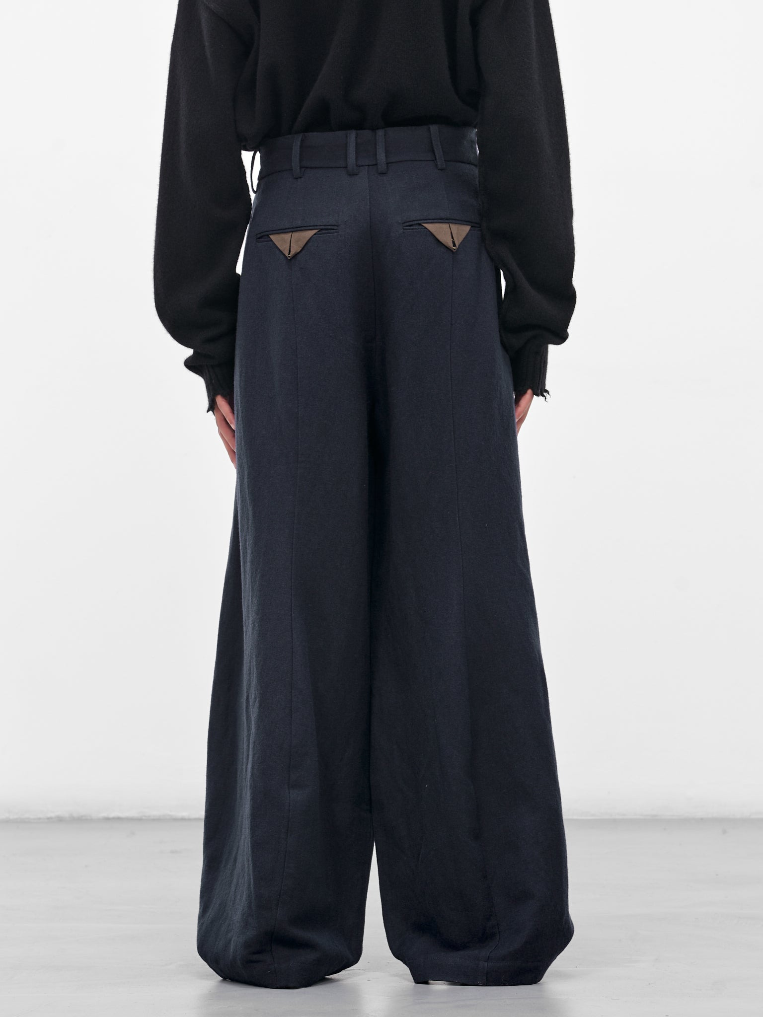 Navy Paw Wide Tailored Trousers - 3
