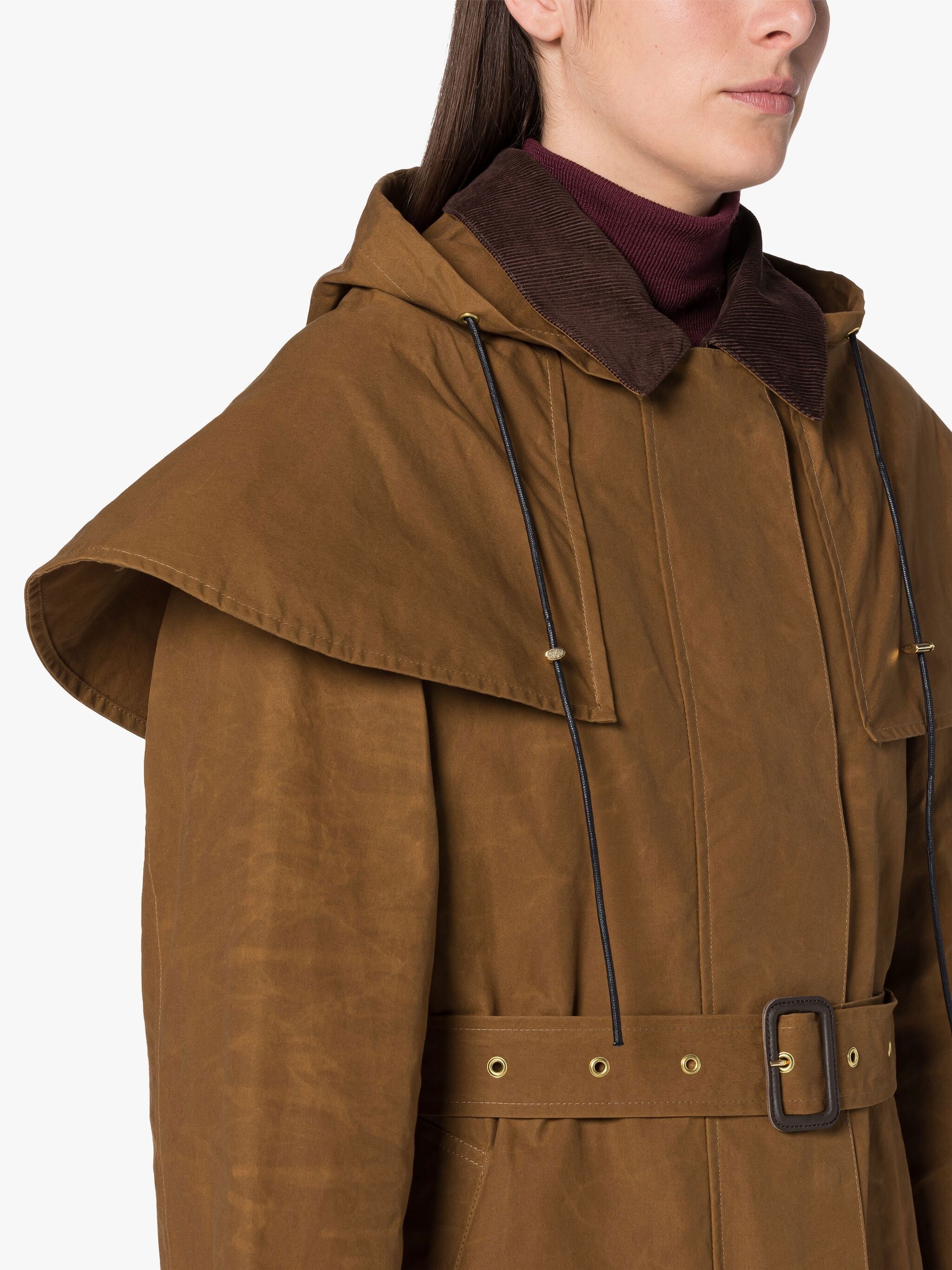 WILMA BROWN WAXED COTTON COAT - 5
