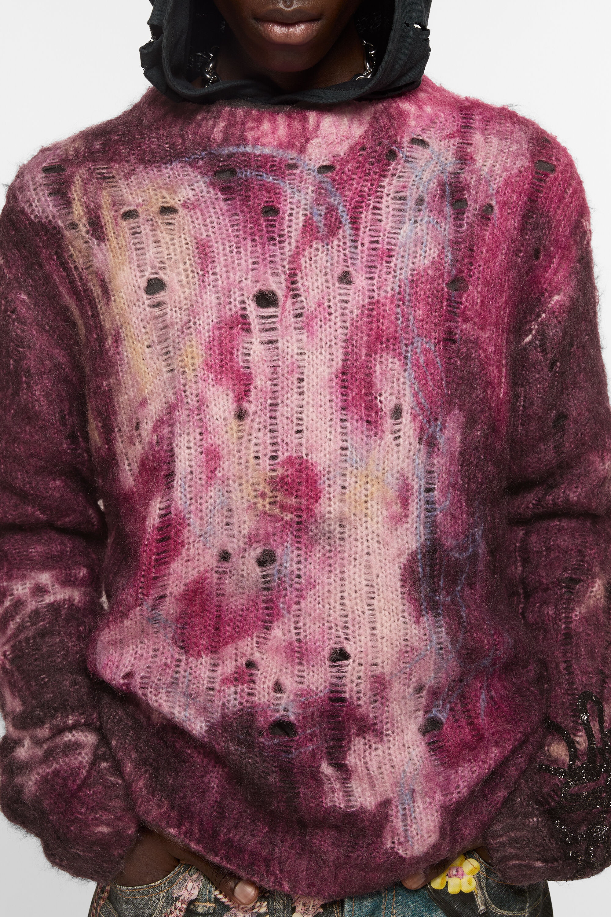 Printed knit jumper - Dark purple - 3