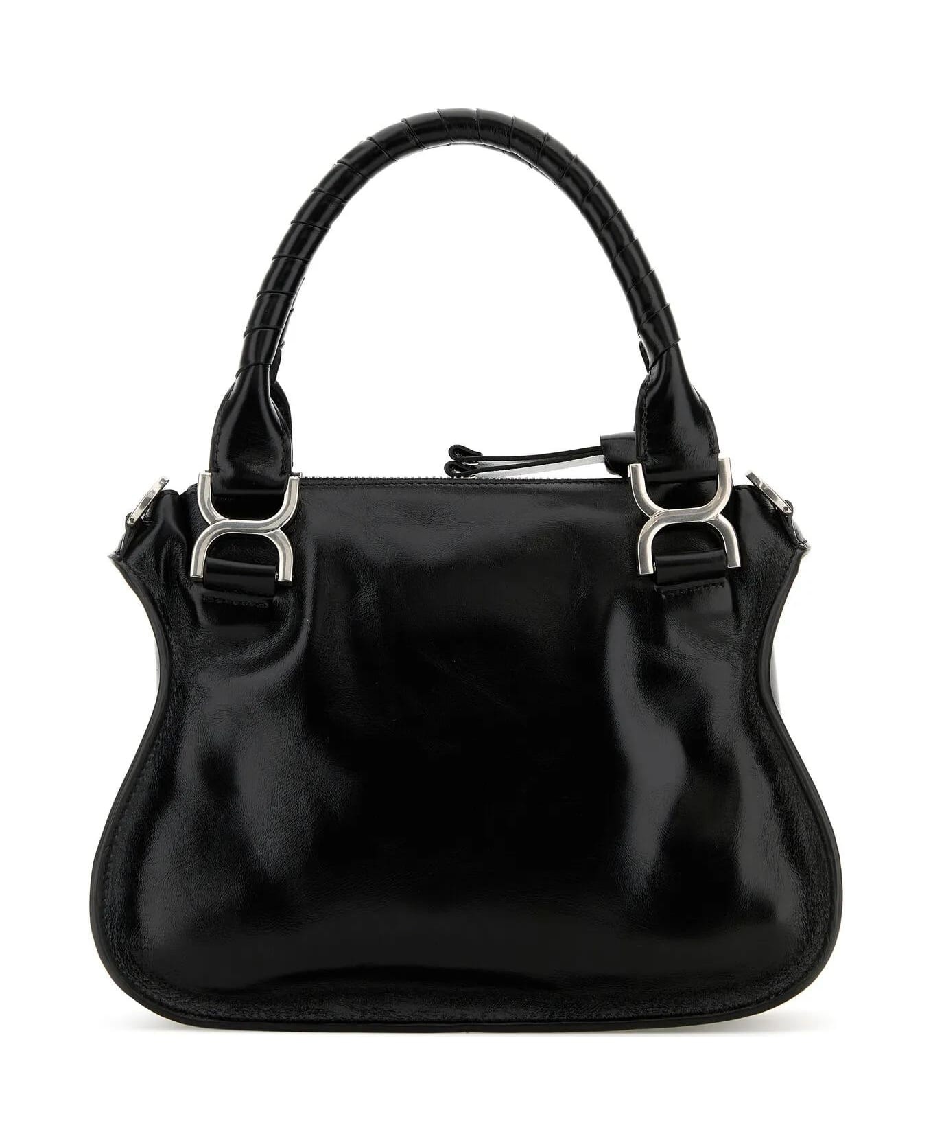 Black Leather Small Marcie Handbag - 3