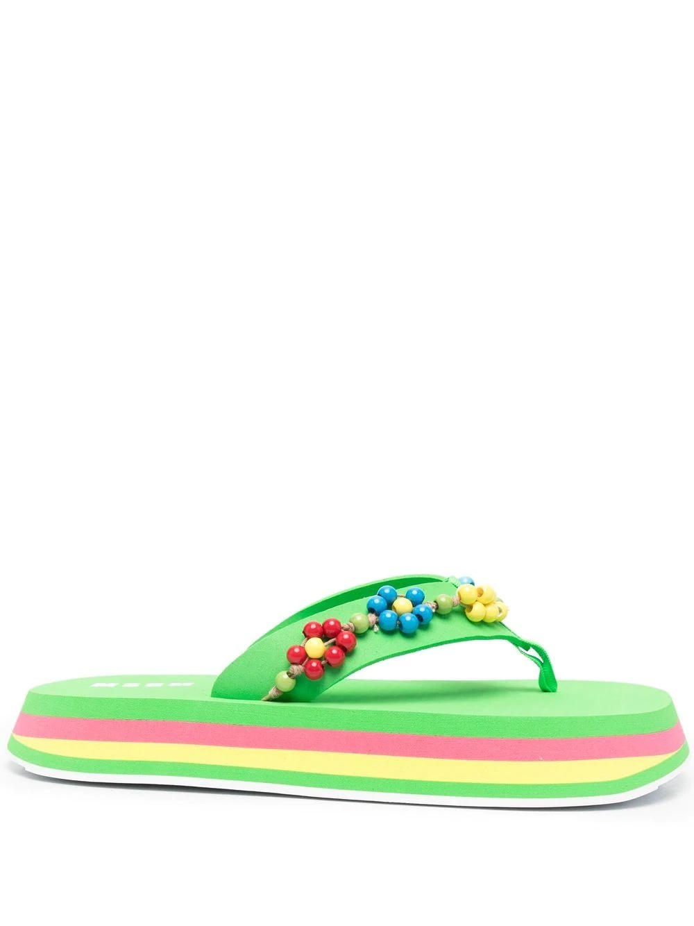 bead-embellished flip flops - 1