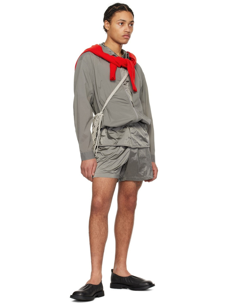 AMOMENTO Gray Spread Collar Shirt outlook