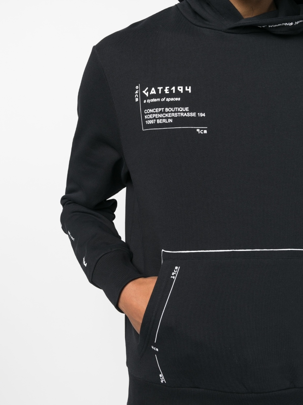 x GATE194 signature-print hoodie - 5