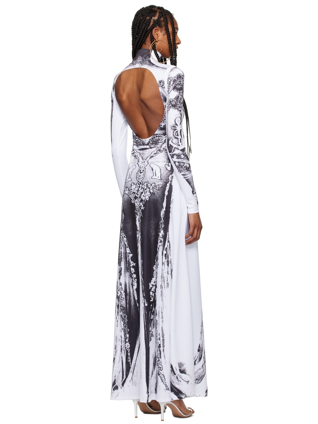 White & Black 'The Gaultier Paris' Maxi Dress - 3