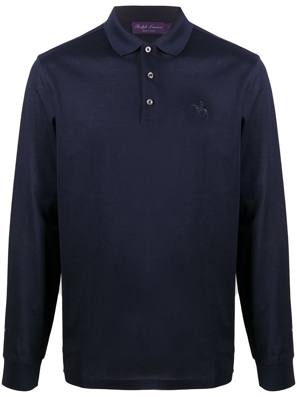 long-sleeved logo polo shirt - 1