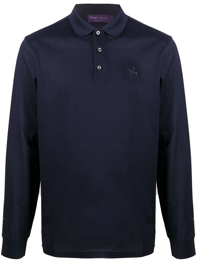 long-sleeved logo polo shirt 1