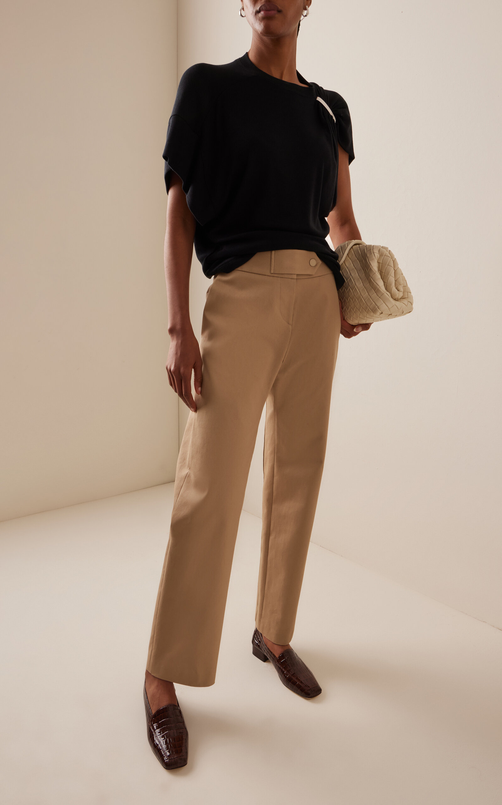 The Phoenix Low-Rise Cotton Gabardine Barrel-Leg Pants khaki - 2