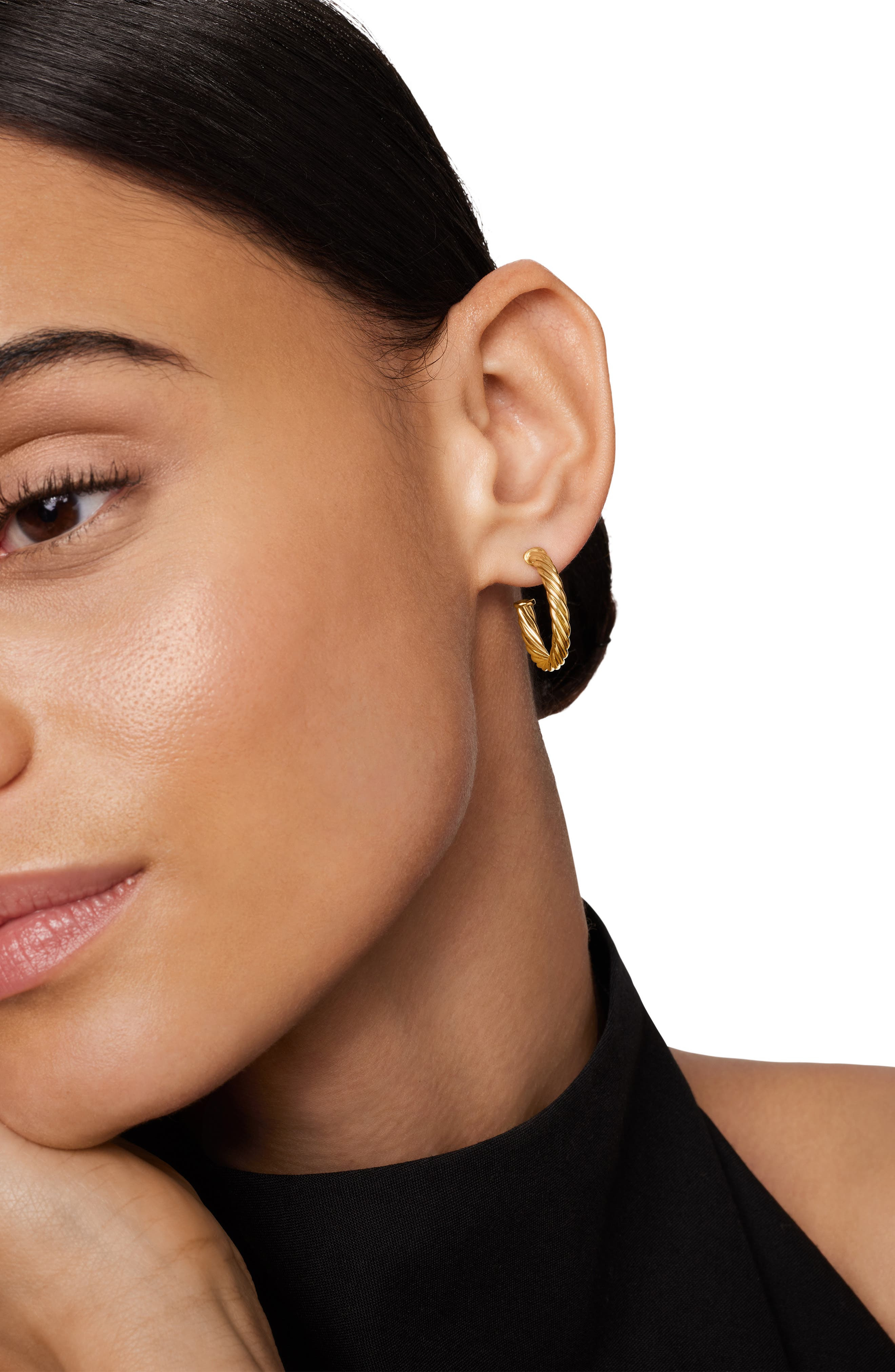 David Yurman Small Cablespira Hoop Earrings in 18K Yellow Gold at Nordstrom - 6