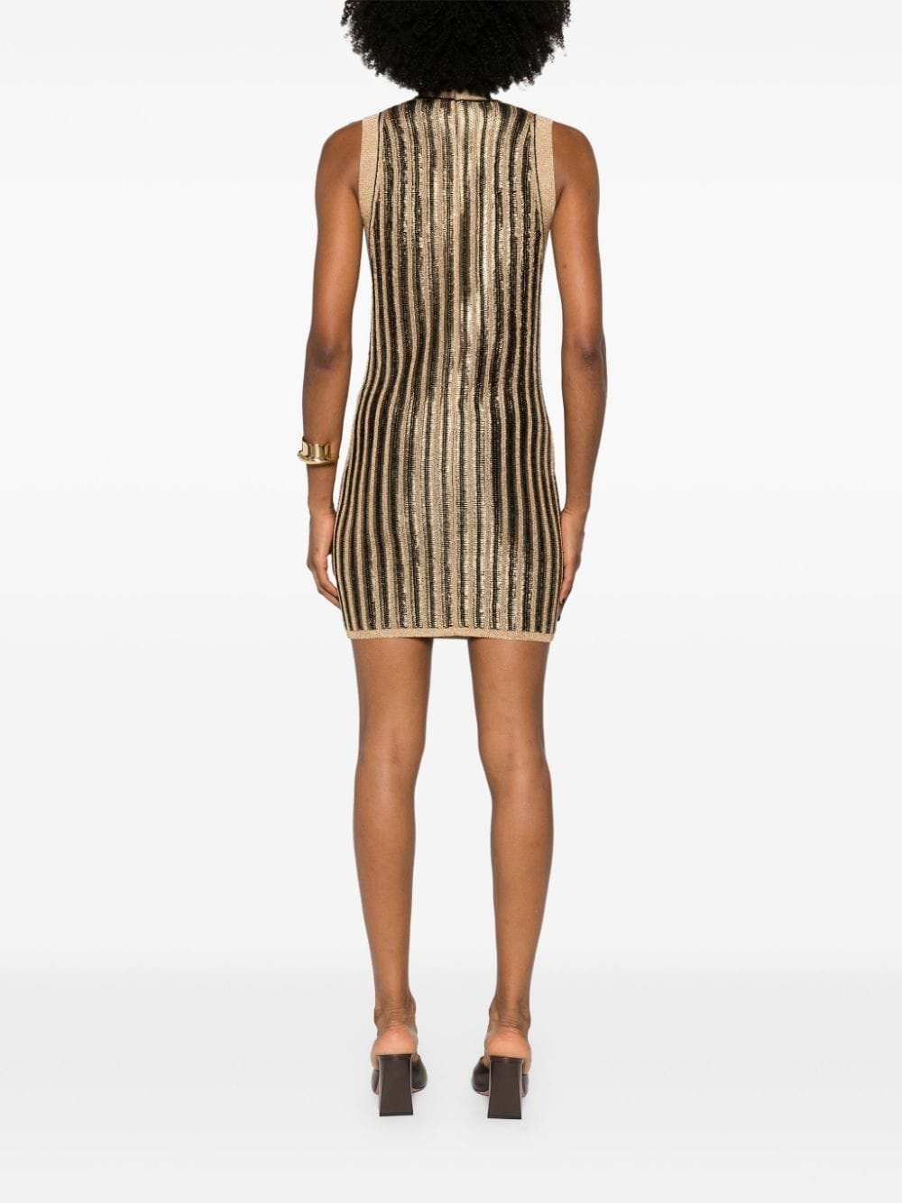 high-neck ribbed minidress - 4