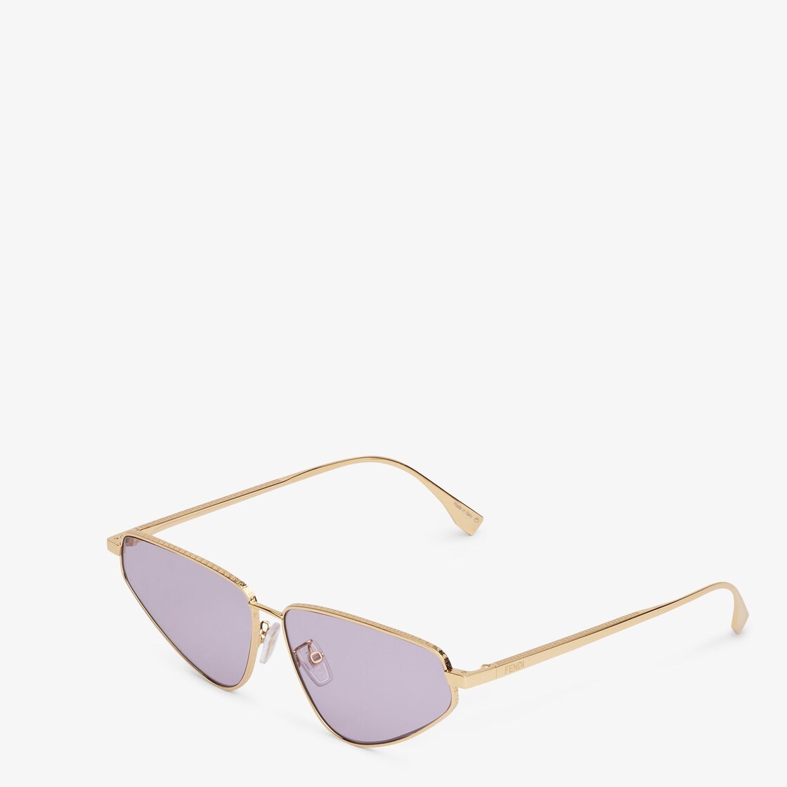 Cat-eye FF sunglasses in gold-colored metal with FF motif engraved on the front and temples. Purple  - 2