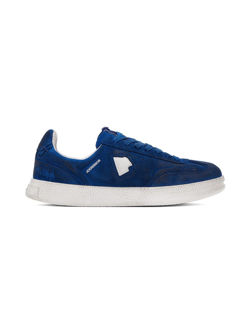 Blue Suede Low-Top Sneakers - 1