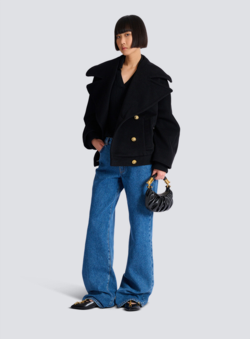 Balmain Wool 4-buttons pea coat outlook