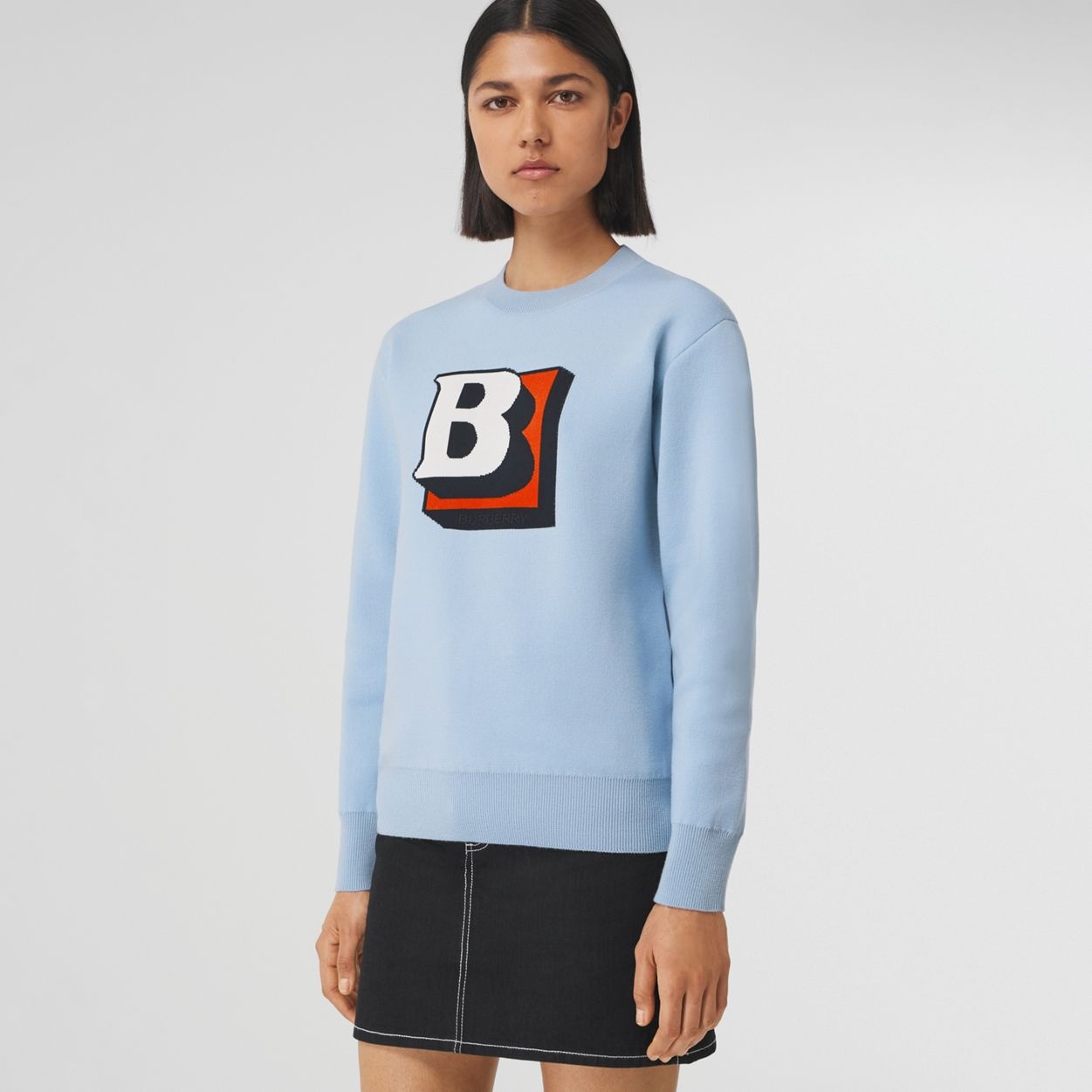 Letter Graphic Technical Wool Jacquard Sweater - 2