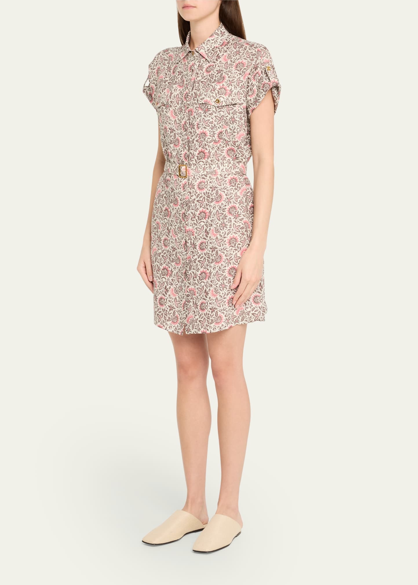 Idris Riserva San Nicolo Twill Belted Mini Shirtdress - 4